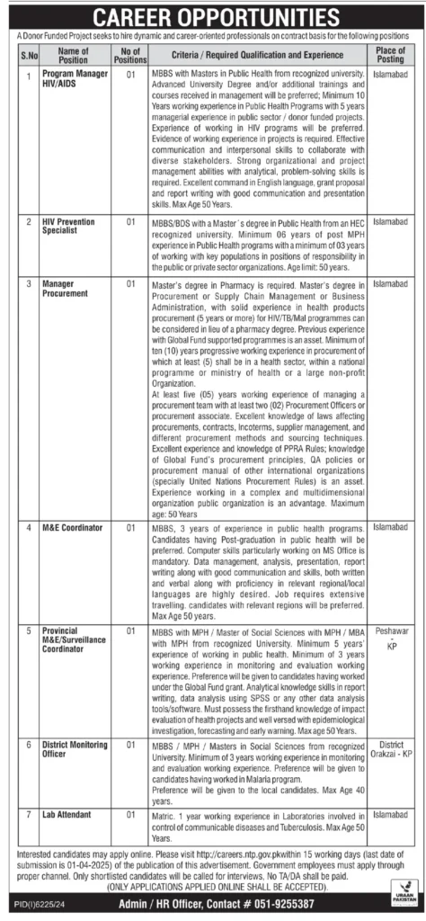 National TB Control Program Jobs 2025